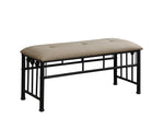 Livingston Upholstered Bench Brown and Dark Bronze - What A Room
