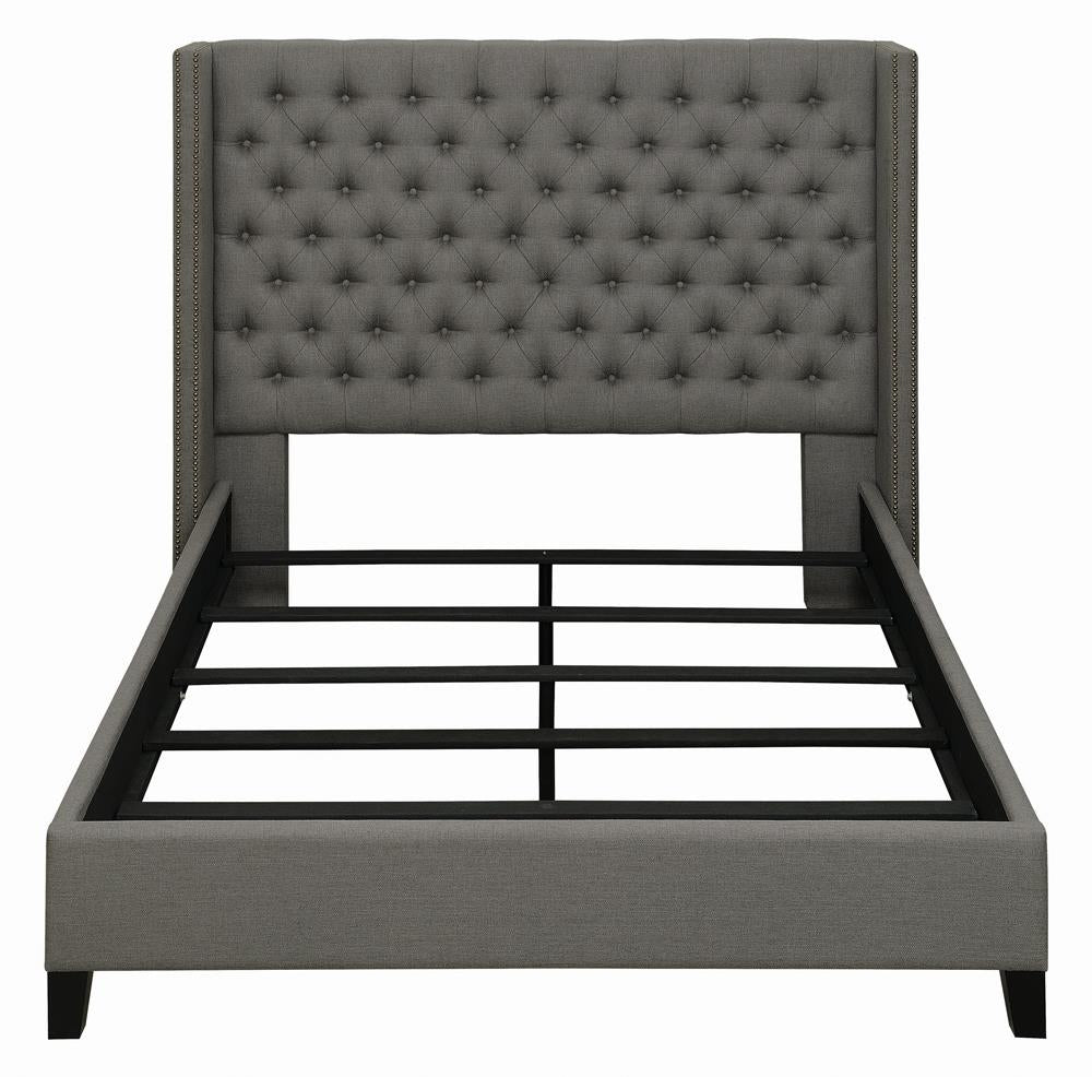 Bancroft Demi-wing Upholstered Bed Grey - What A Room