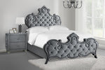 Sandboard Rhinestone Button Tufted Bed Grey - What A Room