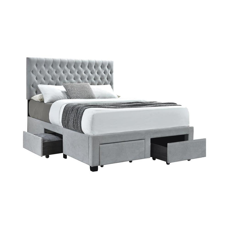 Shelburne 4-drawer Button Tufted Storage Bed Beige - What A Room