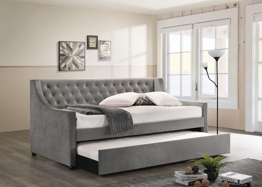 Chatsboro Twin Upholstered Daybed with Trundle Grey - What A Room