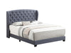 Krome Upholstered Bed with Demi-wing Headboard Gunmetal - What A Room