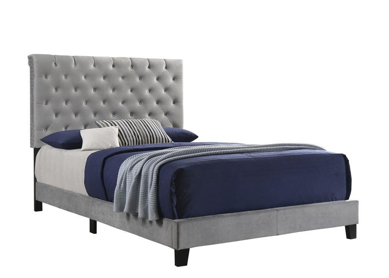 Warner Upholstered Bed Grey - What A Room