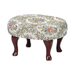 Upholstered Foot Stool Beige and Green - What A Room