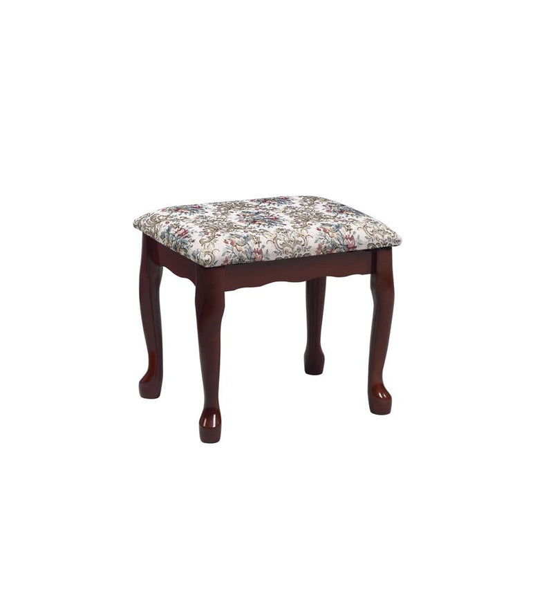 2-piece Vanity Set with Upholstered Stool Brown Red - What A Room