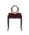 2-piece Vanity Set with Upholstered Stool Brown Red - What A Room