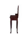 2-piece Vanity Set with Upholstered Stool Brown Red - What A Room