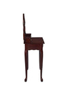 2-piece Vanity Set with Upholstered Stool Brown Red - What A Room