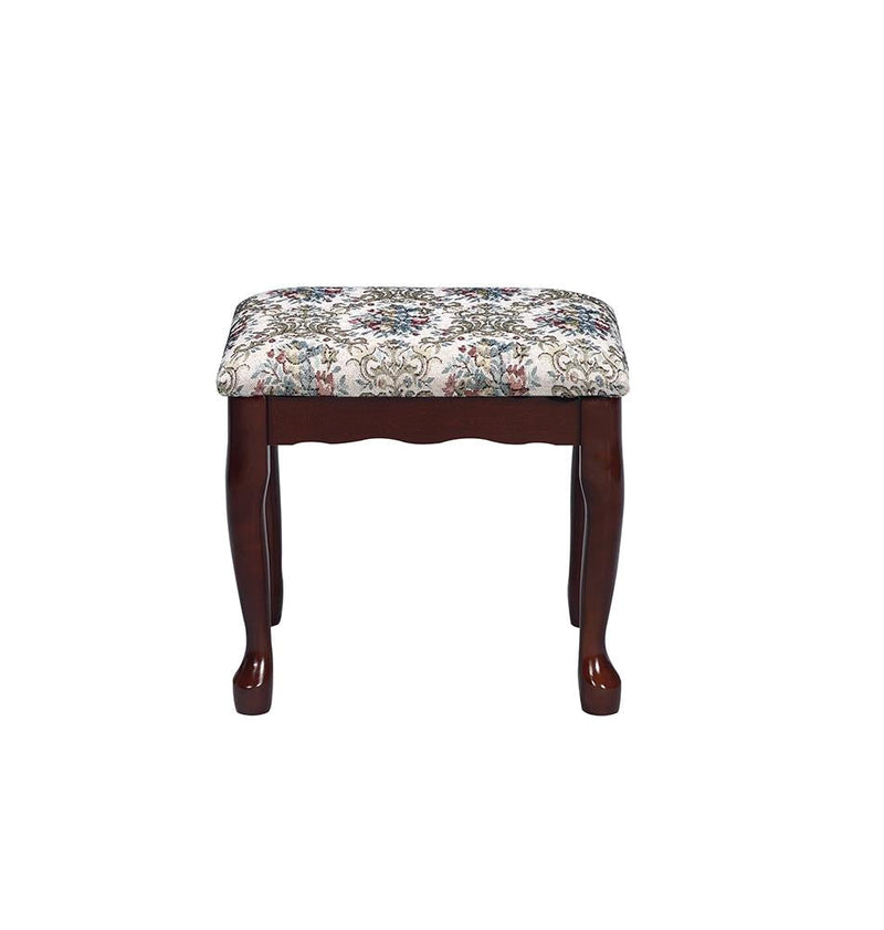 2-piece Vanity Set with Upholstered Stool Brown Red - What A Room