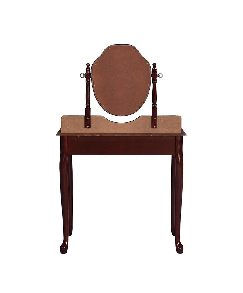 2-piece Vanity Set with Upholstered Stool Brown Red - What A Room