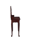 2-piece Vanity Set with Upholstered Stool Brown Red - What A Room