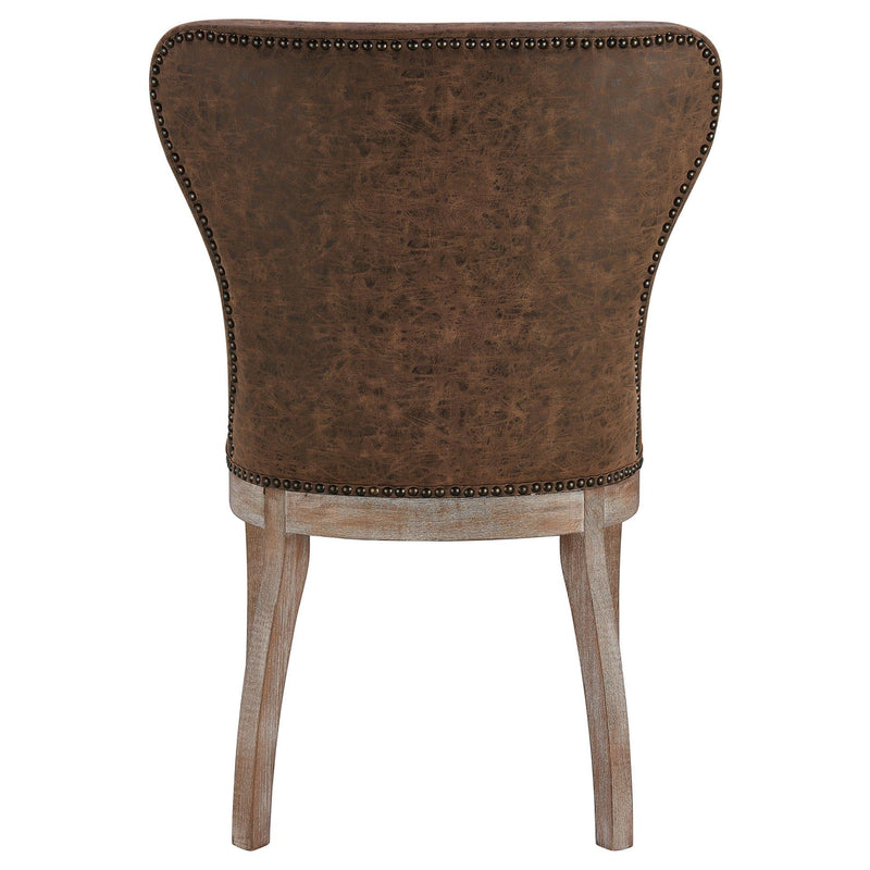 Dorsey PU Dining Side Chair Drift Wood Legs - What A Room