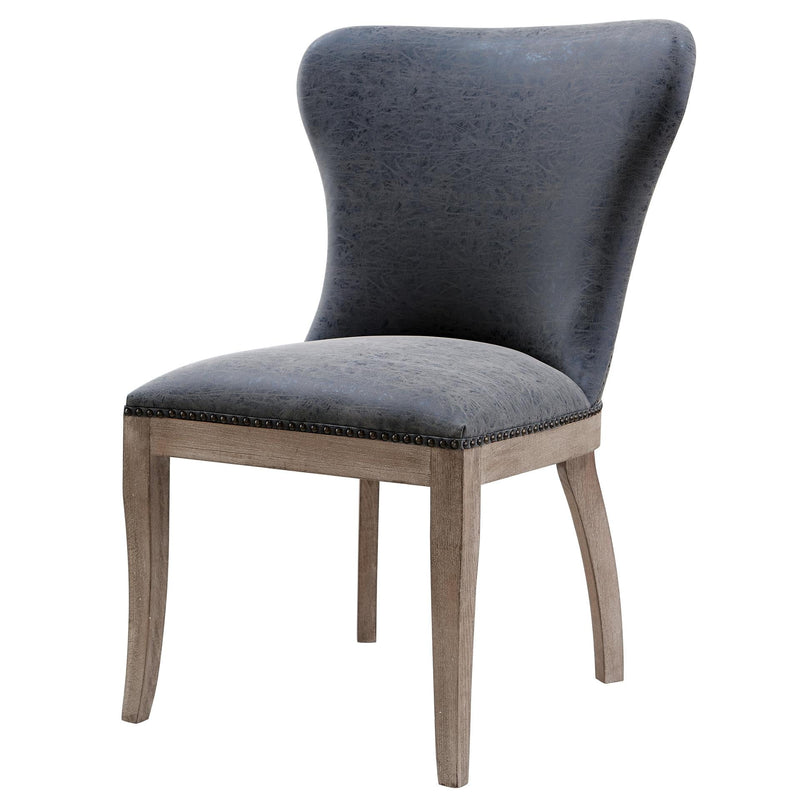 Dorsey PU Dining Side Chair Drift Wood Legs - What A Room