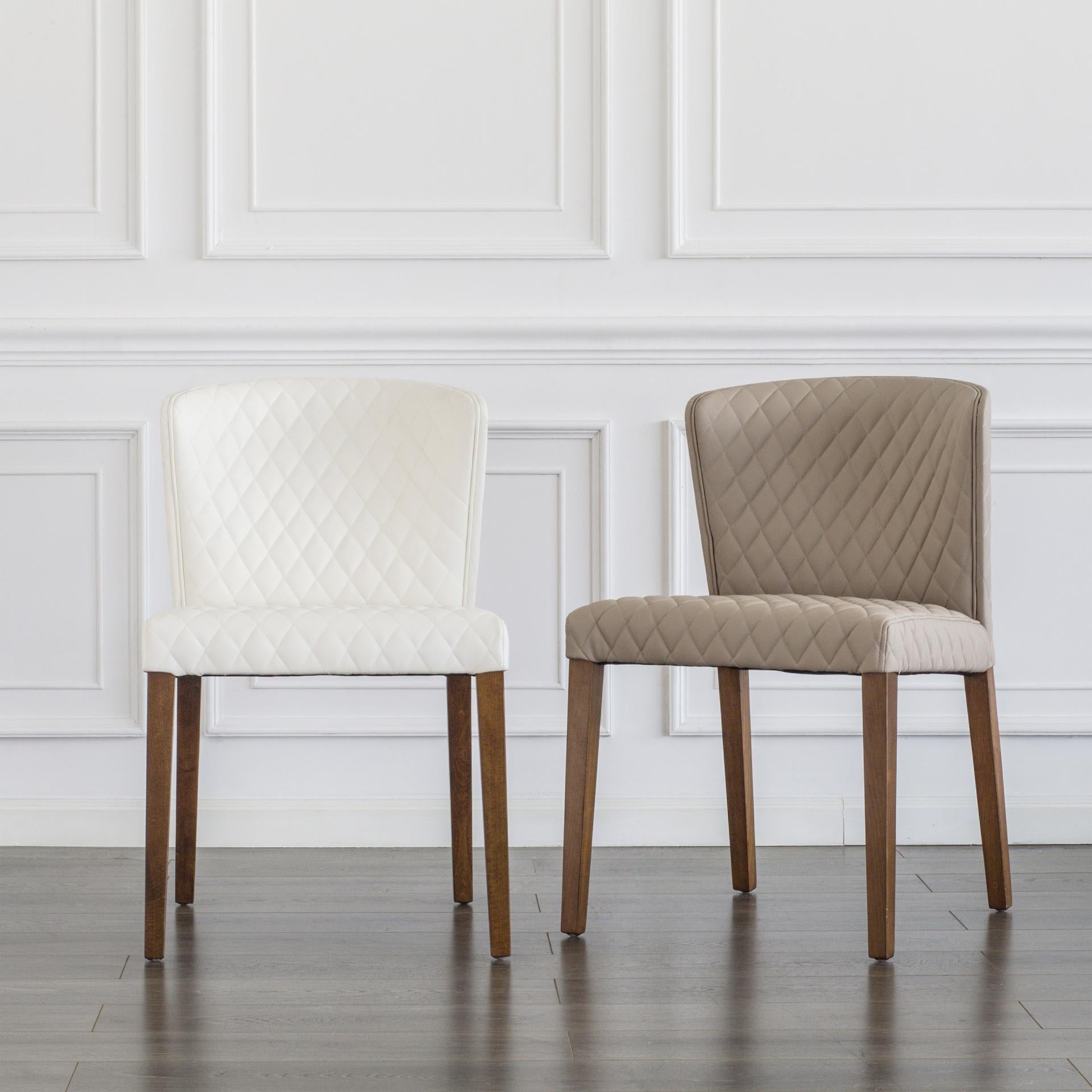 Albie KD Diamond Stitching PU Dining Side Chair - What A Room