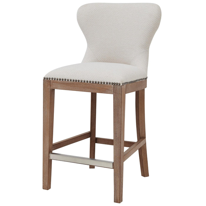 Dorsey Fabric Counter Stool Drift Wood Legs - What A Room