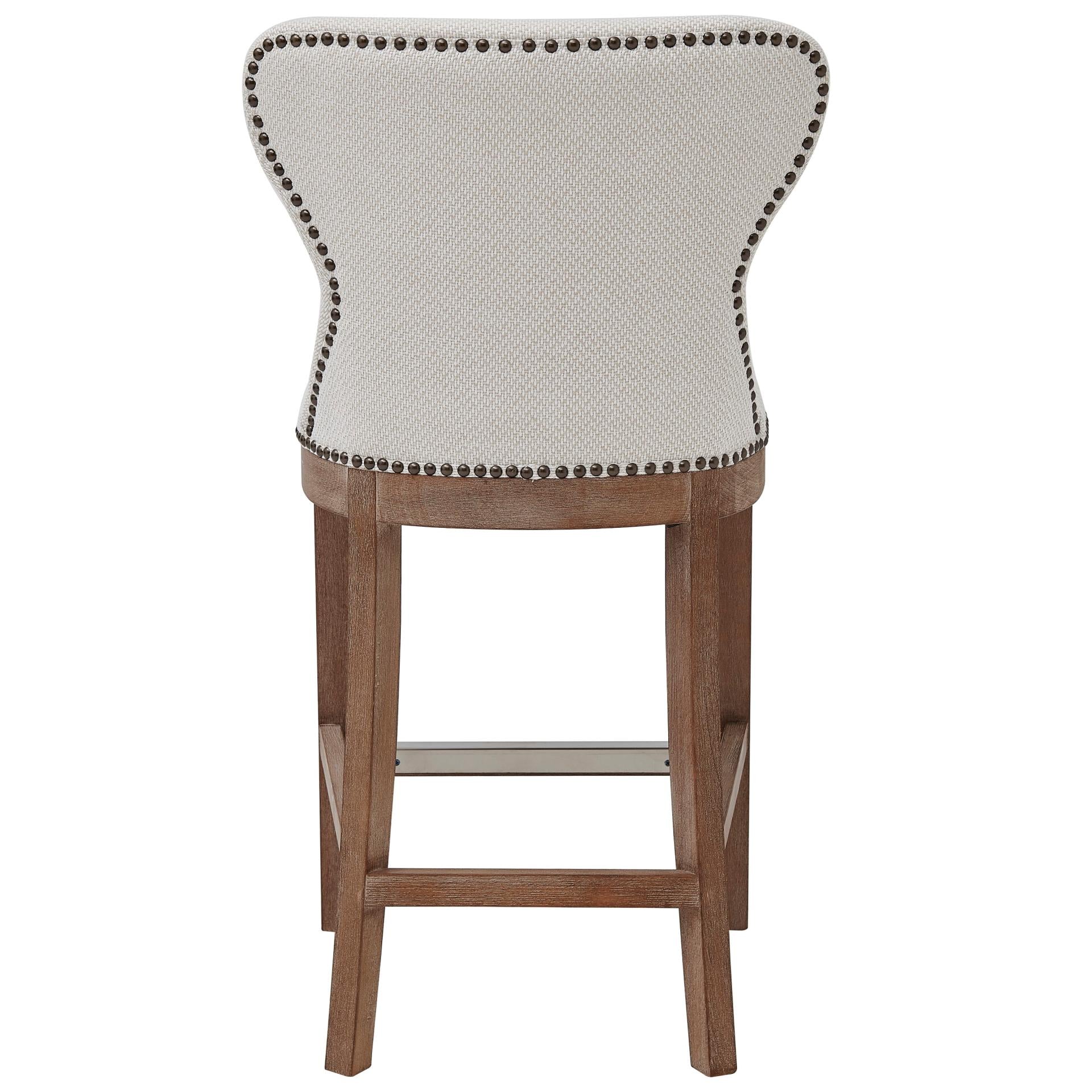 Dorsey Fabric Counter Stool Drift Wood Legs - What A Room