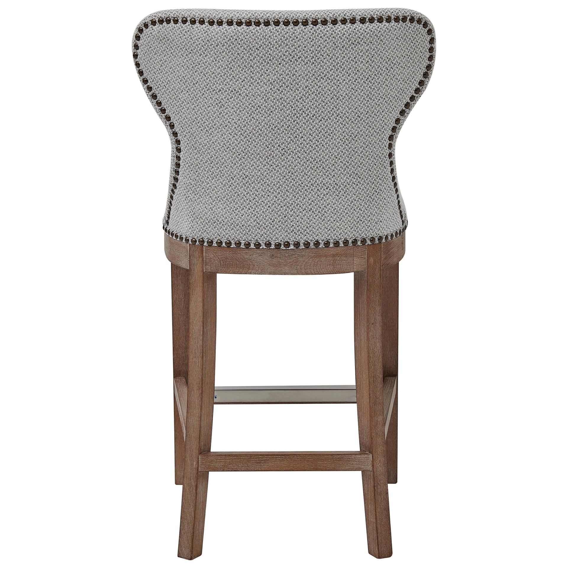 Dorsey Fabric Counter Stool Drift Wood Legs - What A Room