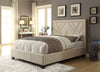 Vienne Nailhead Patterned Platform Bed in Powder - What A Room