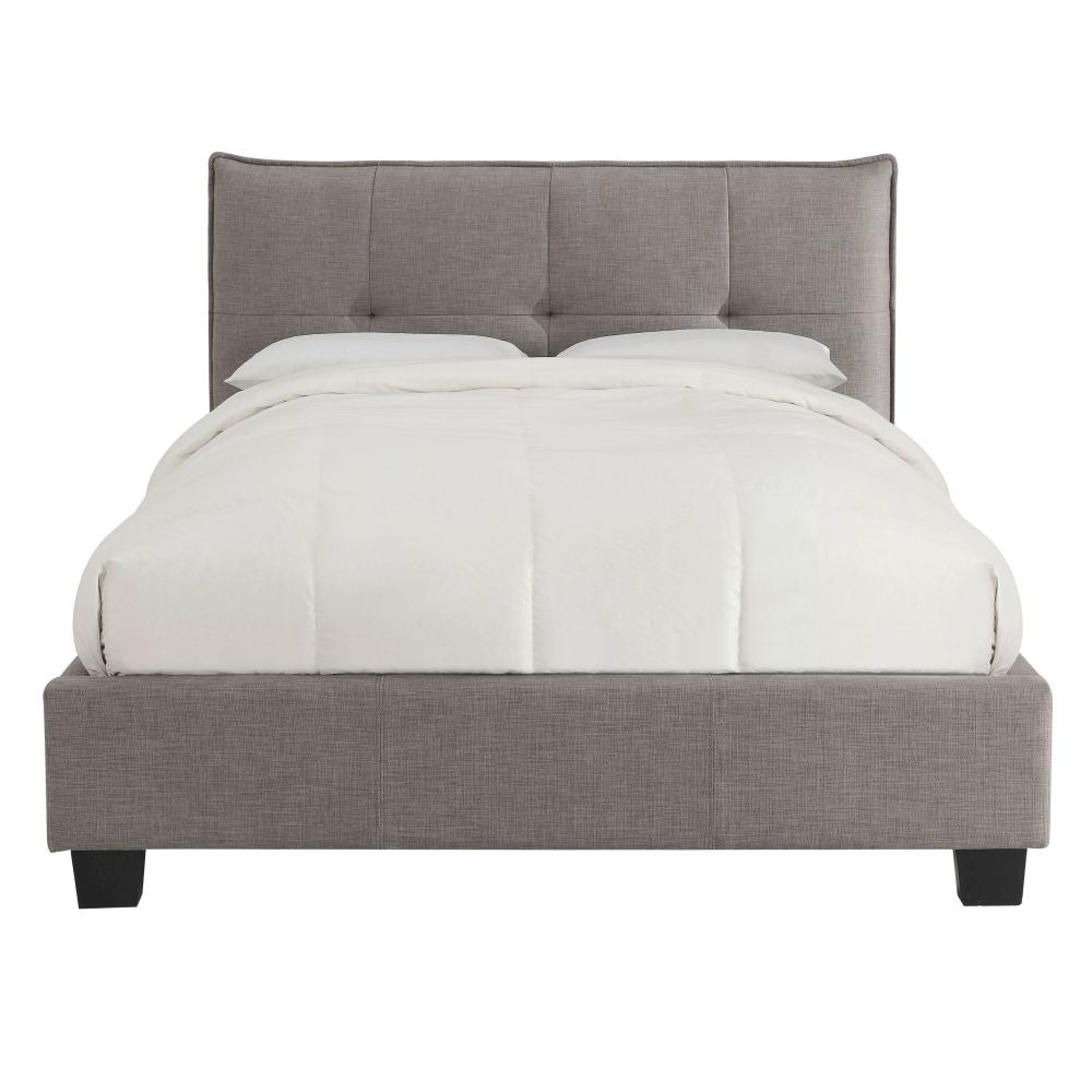Adona Upholstered Platform Bed in Dolphin Linen - What A Room
