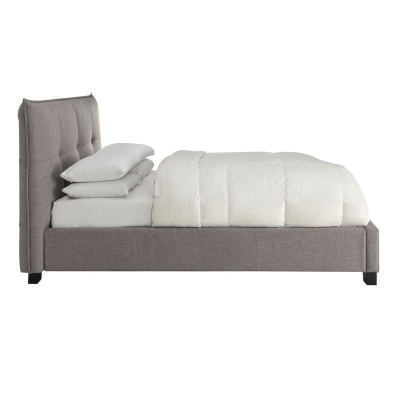 Adona Upholstered Platform Bed in Dolphin Linen - What A Room