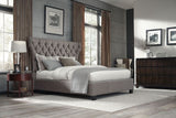 Melina Upholstered Platform Bed in Dolphin Linen - What A Room