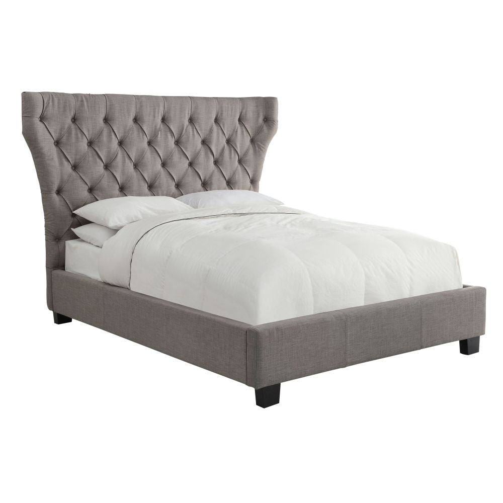 Melina Upholstered Platform Bed in Dolphin Linen - What A Room
