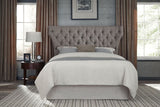 Melina Upholstered Headboard in Dolphin Linen - What A Room