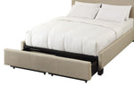 Levi Tufted Storage Bed in Toast Linen - What A Room