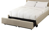 Levi Tufted Storage Bed in Toast Linen - What A Room