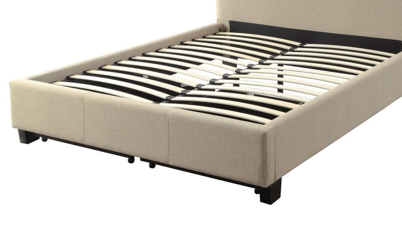 Levi Tufted Storage Bed in Toast Linen - What A Room