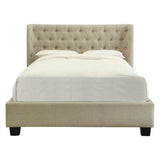 Levi Tufted Platform Bed in Toast Linen - What A Room