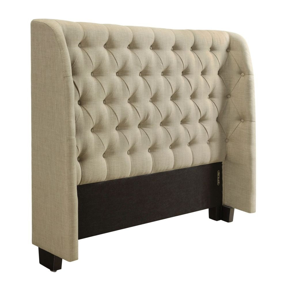 Levi Tufted Headboard in Toast Linen - What A Room