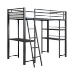 Hadley Workstation Loft Bed Gunmetal - What A Room