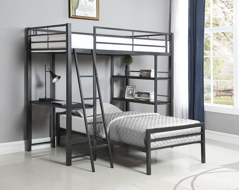 Hadley Workstation Loft Bed Gunmetal - What A Room