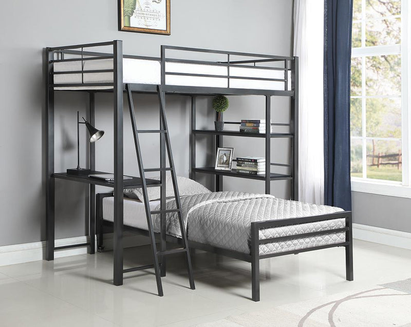 Hadley Workstation Loft Bed Gunmetal - What A Room