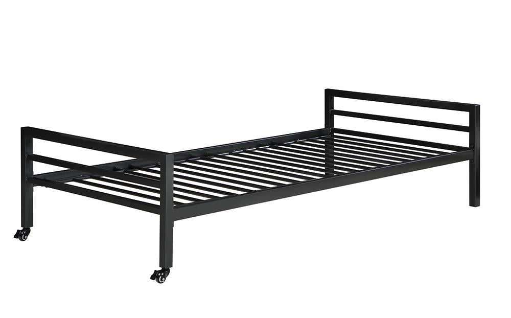 Hadley Platform Bed with Casters Gunmetal - What A Room