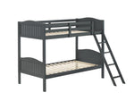 Littleton Twin/Twin Bunk Bed with Ladder Grey - What A Room
