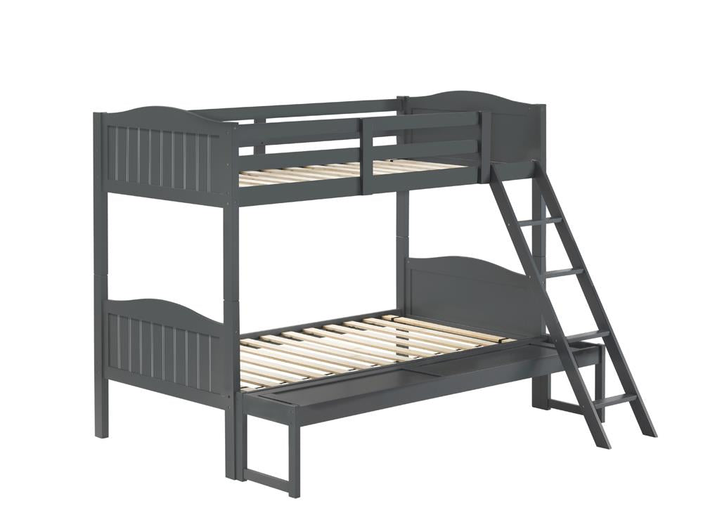 Littleton Twin/Full Bunk Bed with Ladder Grey - What A Room
