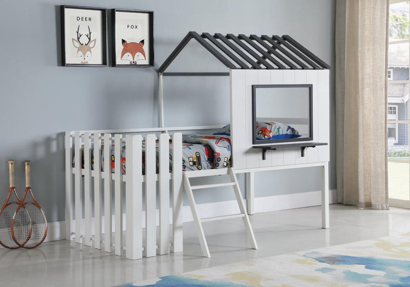 Timber House-designed Loft Bed White and Gunmetal - What A Room