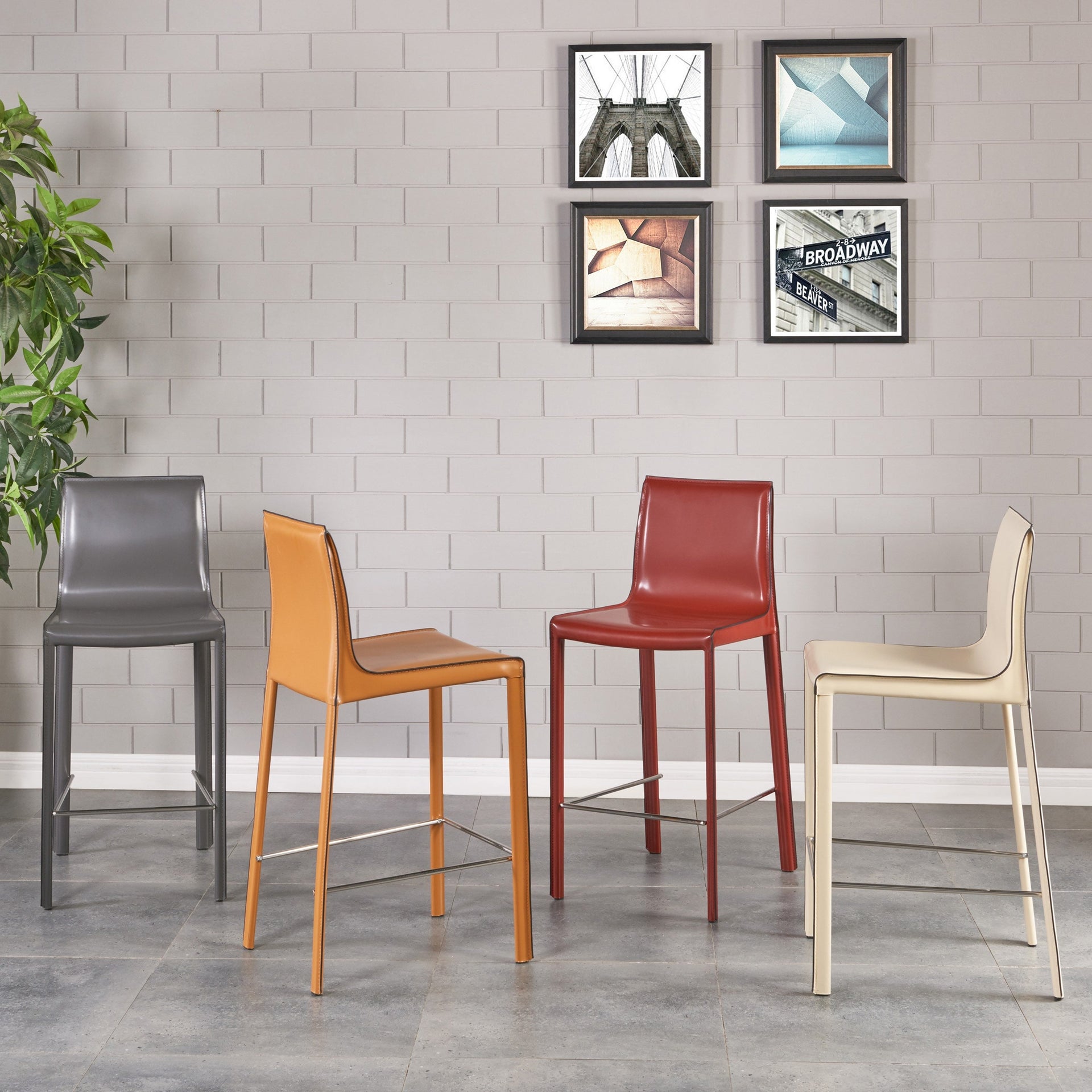 Gervin Recycled Leather Counter Stool - What A Room