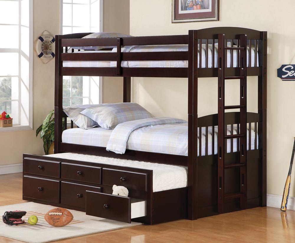 Kensington Twin over Twin Bunk Bed with Trundle Cappuccino - What A Room