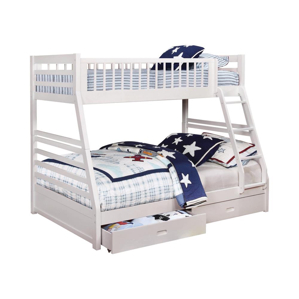 Ashton Twin over Full 2-drawer Bunk Bed White - What A Room