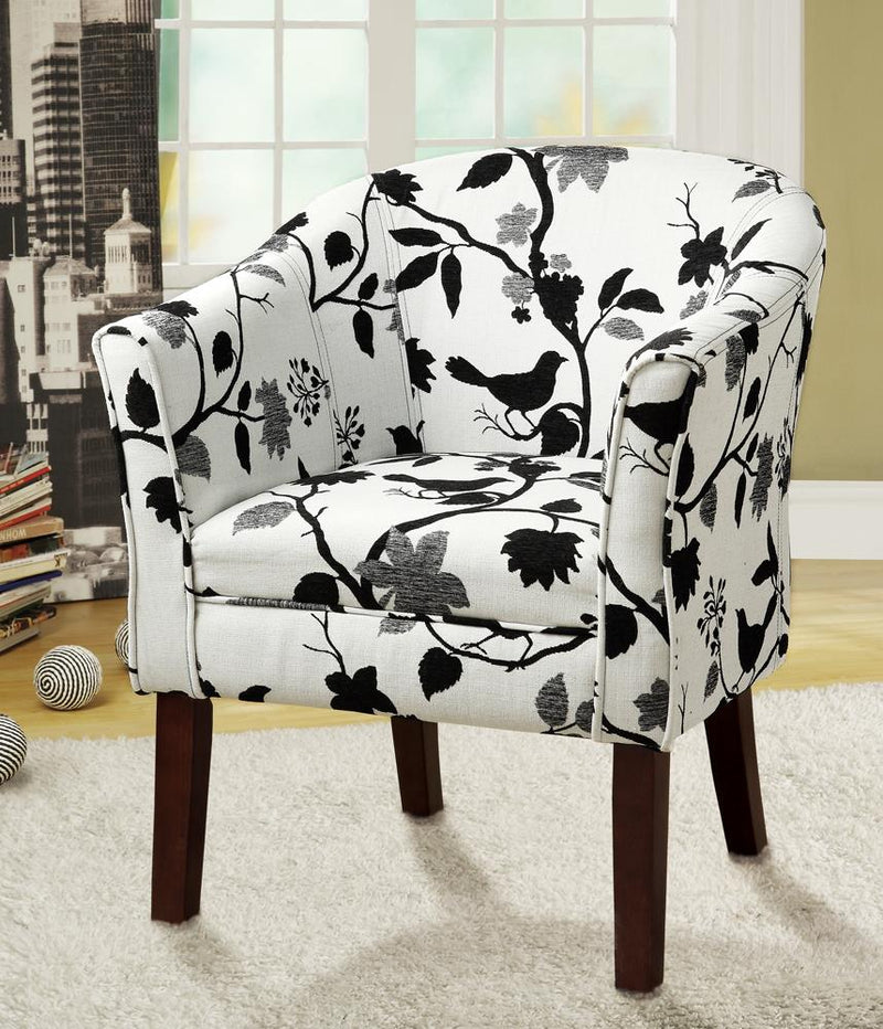 Upholstered Accent Chair Black and White - What A Room