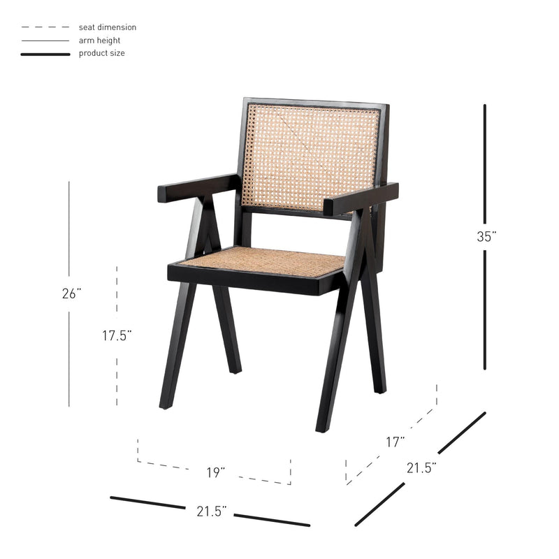 Bordeaux Mahogany Rattan Dining Side Chair - What A Room