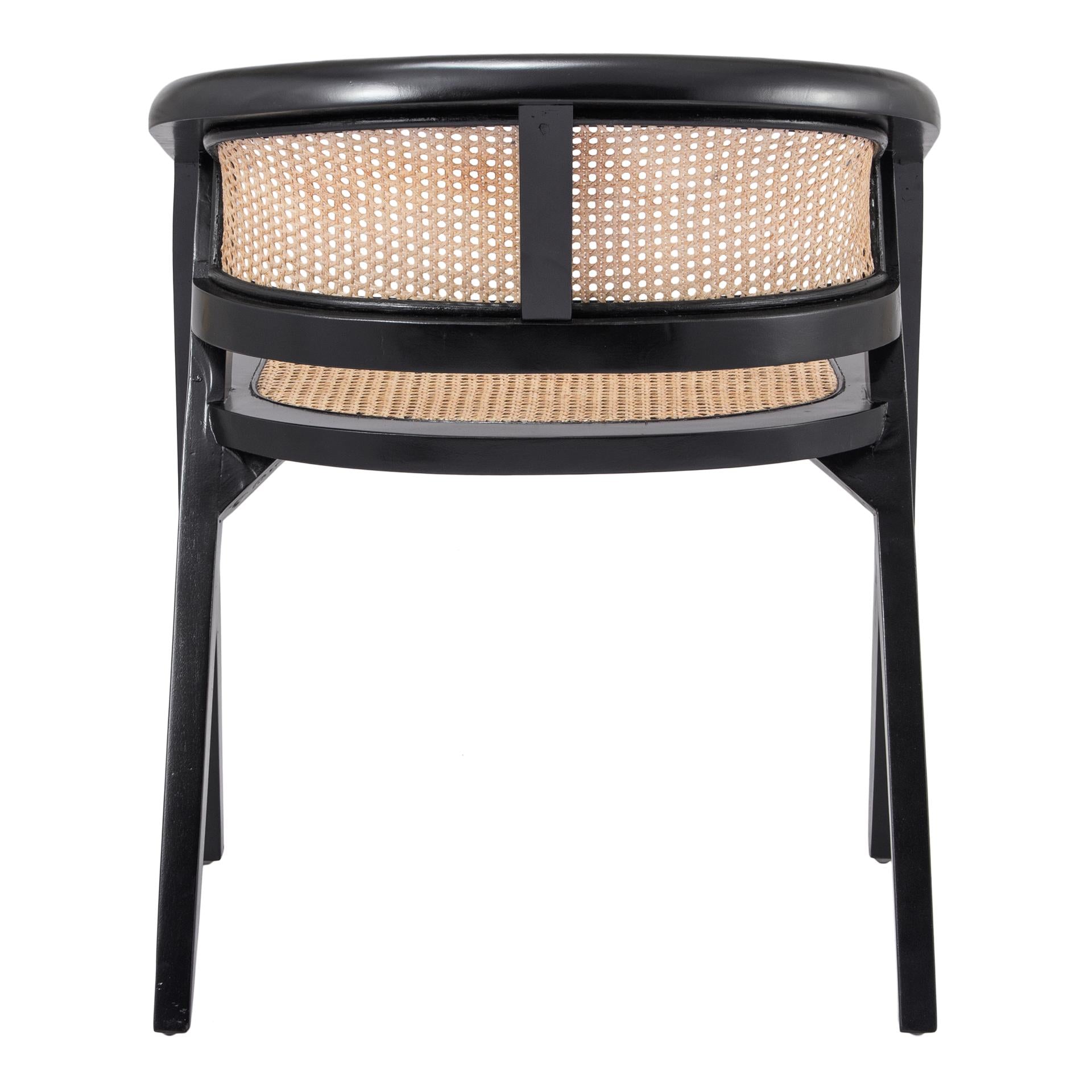Seine Mahogany Rattan Dining Side Chair - What A Room