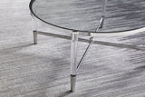 Mariyln Glass Top and Steel Base Round Coffee Table - What A Room
