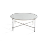 Mariyln Glass Top and Steel Base Round Coffee Table - What A Room