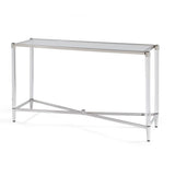 Marilyn Glass Top and Steel Base Rectangular Console Table - What A Room