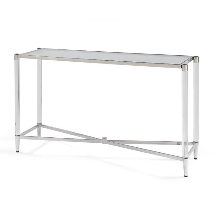 Marilyn Glass Top and Steel Base Rectangular Console Table - What A Room