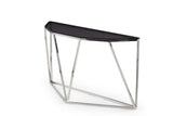 Aria Smoked Glass and Polished Stainless Steel Console Table - What A Room